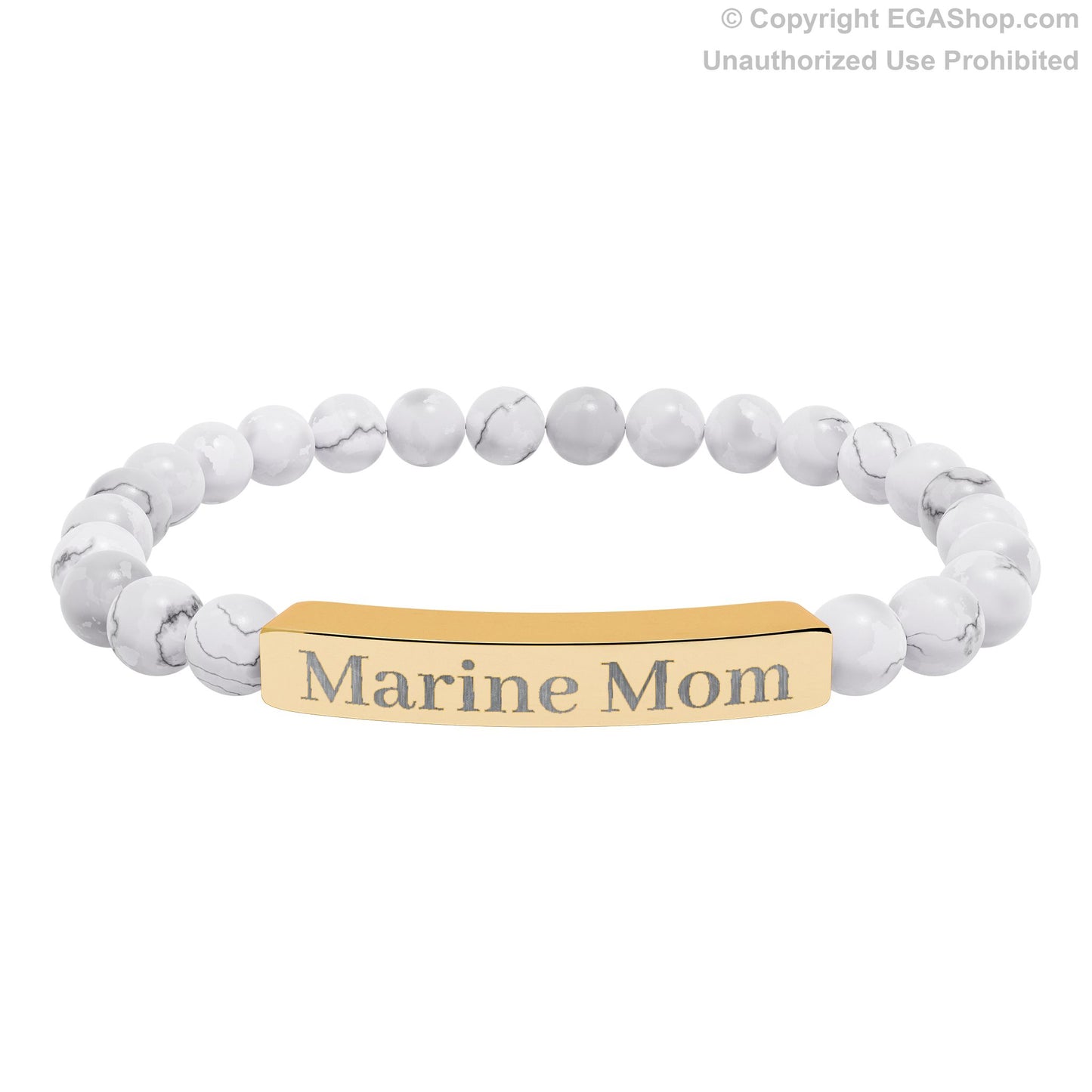 Marine Mom Natural Stone Bead Bracelet
