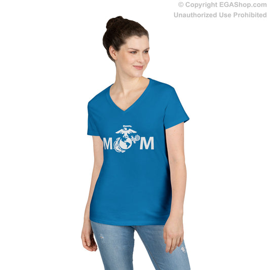 T-Shirt, Ladies V-Neck: MoM and EGA (sizes may run 1" smaller than size chart)