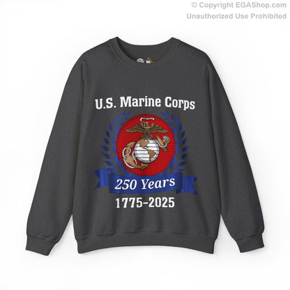 U.S. Marine Corps 250 Years Sweatshirt, Unisex Pullover, Commemorative Apparel
