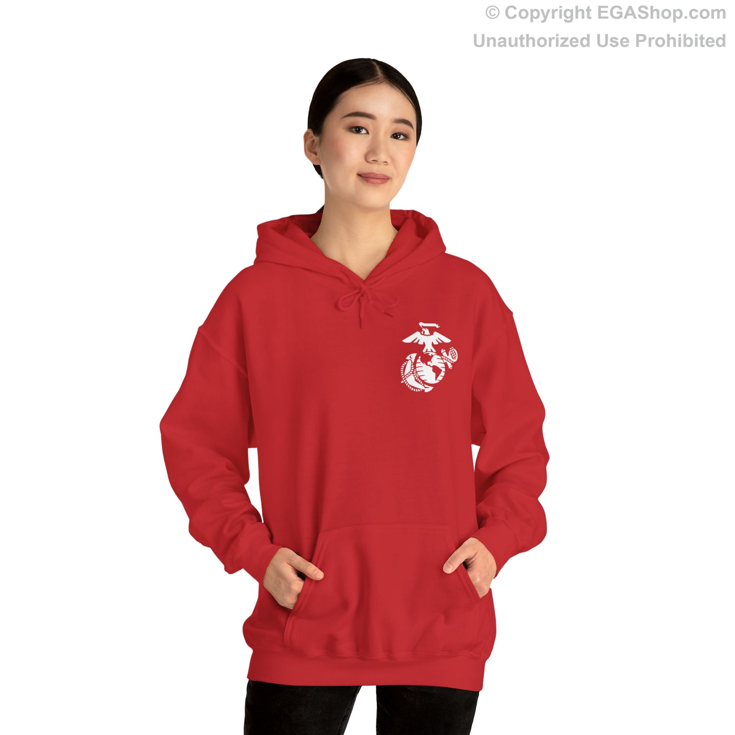 Hoodie: Alpha Co. MCRD Parris Island (1st Battalion Crest on BACK)