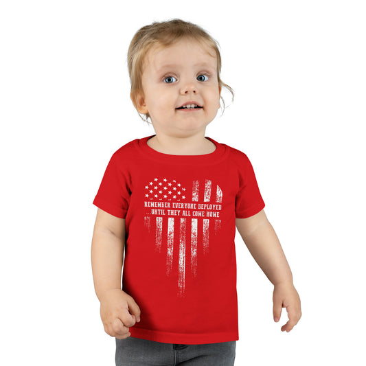 T-Shirt, Toddler: R.E.D. Heart American Flag