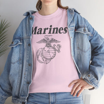 T-Shirt: Marines & Line Drawn EGA (Eagle, Globe and Anchor)