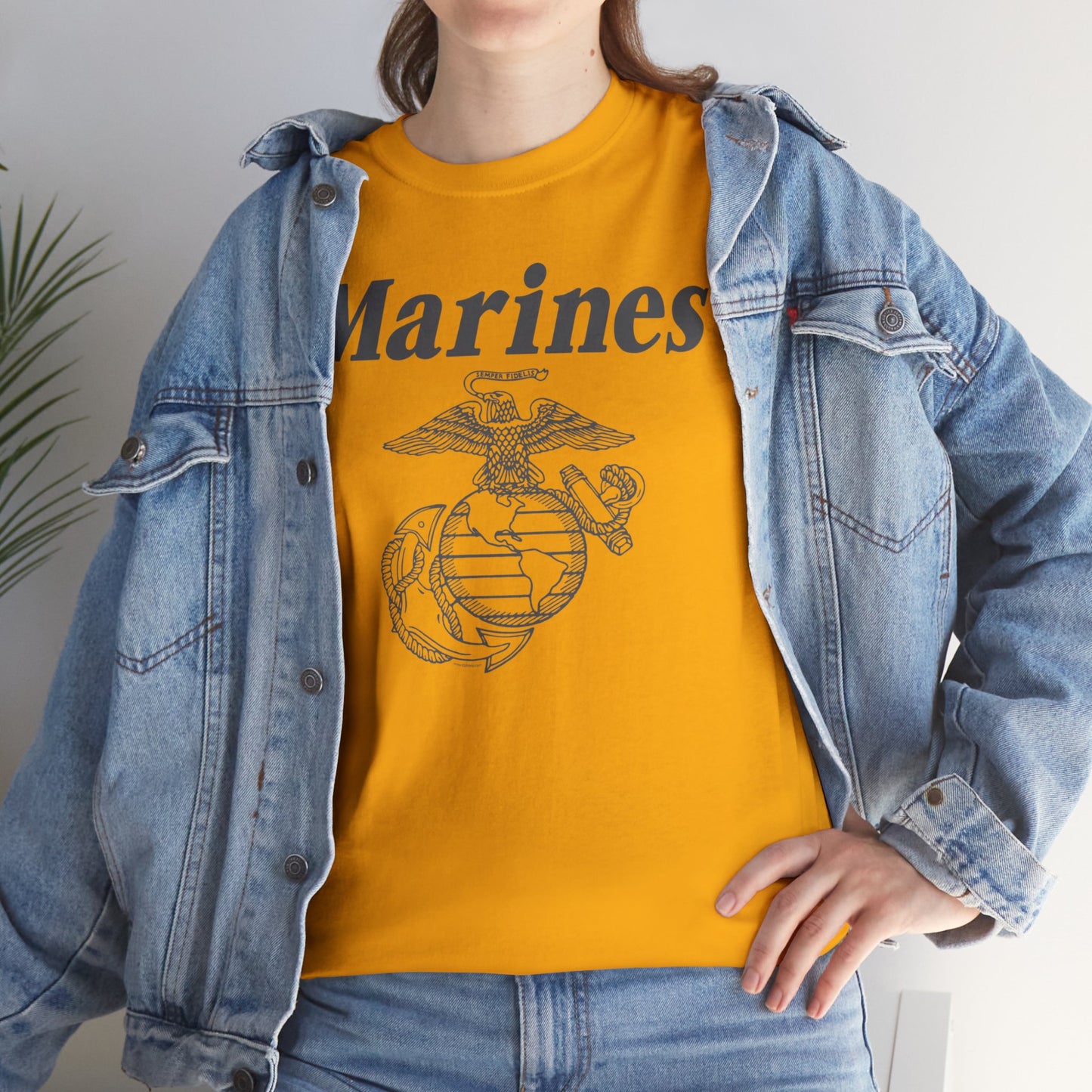 T-Shirt: Marines & Line Drawn EGA (Eagle, Globe and Anchor)