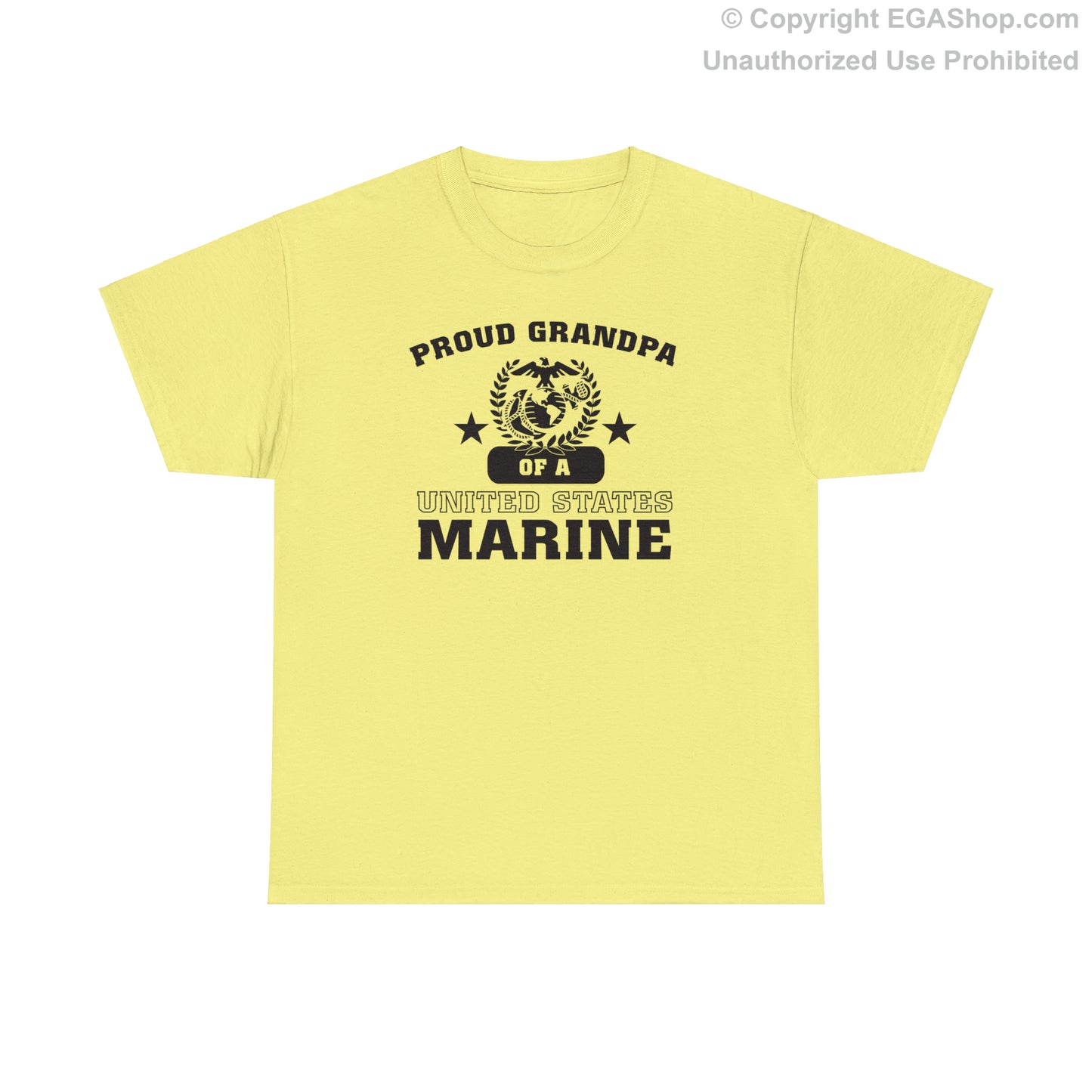 T-Shirt: Proud Grandpa of a Marine (Varsity Style, Color Choices)