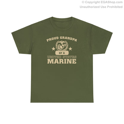 T-Shirt: Proud Grandpa of a Marine (Varsity Style, Color Choices)