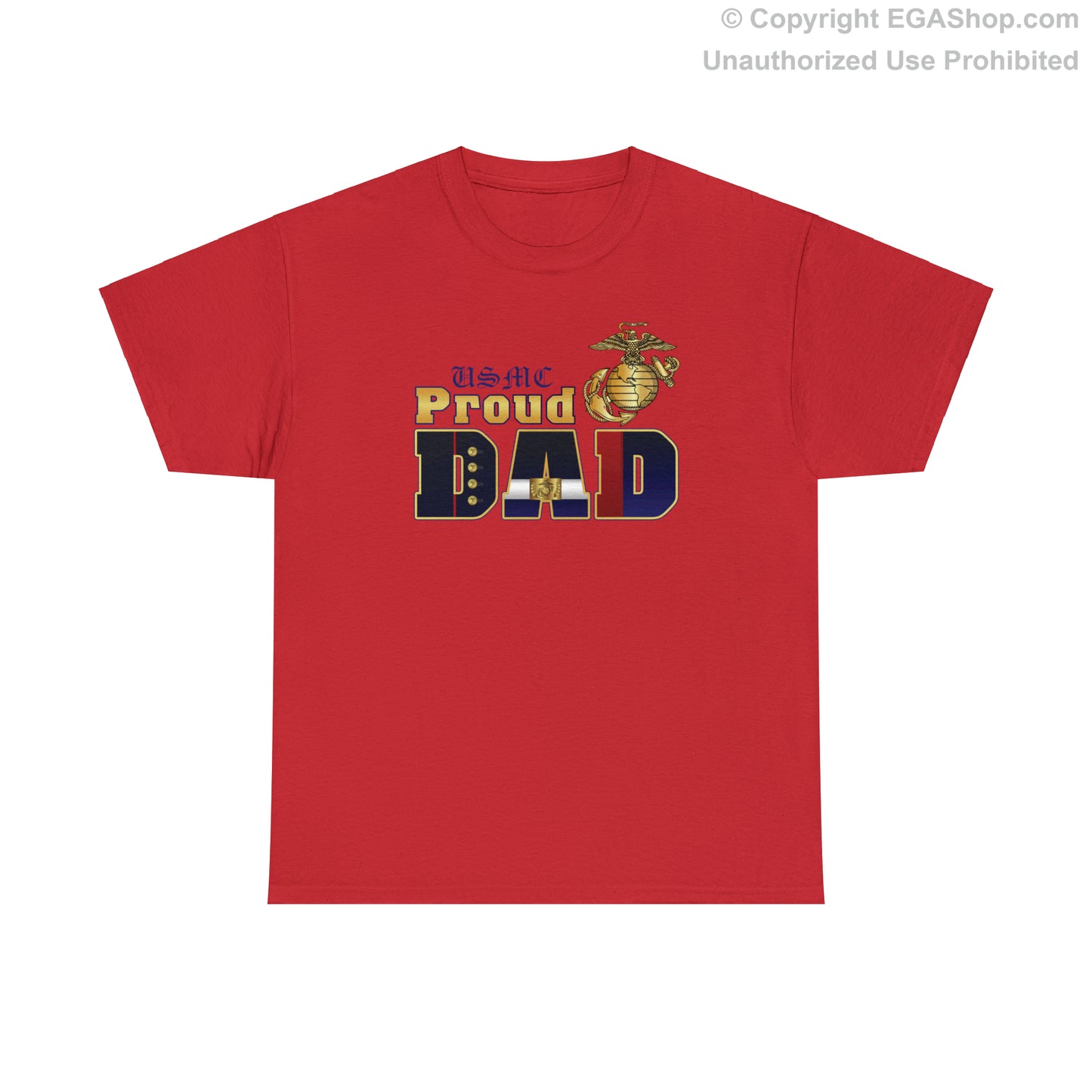 T-Shirt: Dress Blue Proud Dad (Your Choice of Colors)