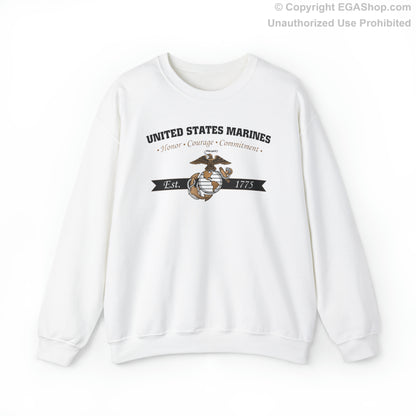 Sweatshirt: Honor, Courage, Commitment (Color Choices)