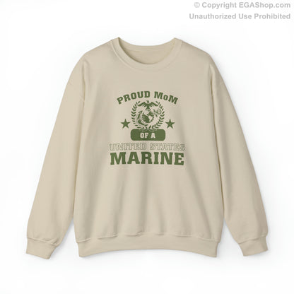 Sweatshirt: Proud MoM of a Marine (Varsity Style, Color Choices)