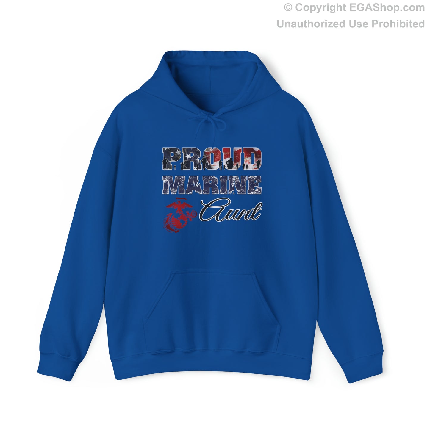 Hoodie Proud Marine Aunt (Your Choice of Colors)