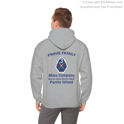 Hoodie: Mike Co. MCRD Parris Island (3rd Battalion Crest on BACK)