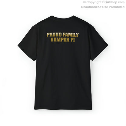 T-Shirt: India Co. MCRD Parris Island (EGA + Back Proud Family)