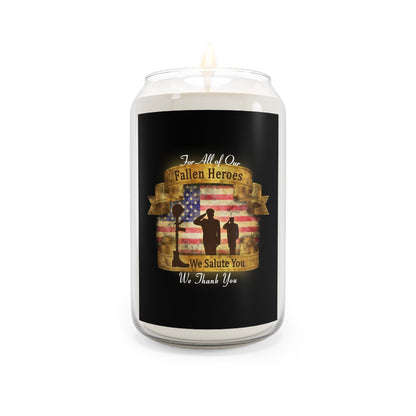 Memorial Soy Candle 13.75oz — "For All Our Fallen Heroes" Patriotic Tribute