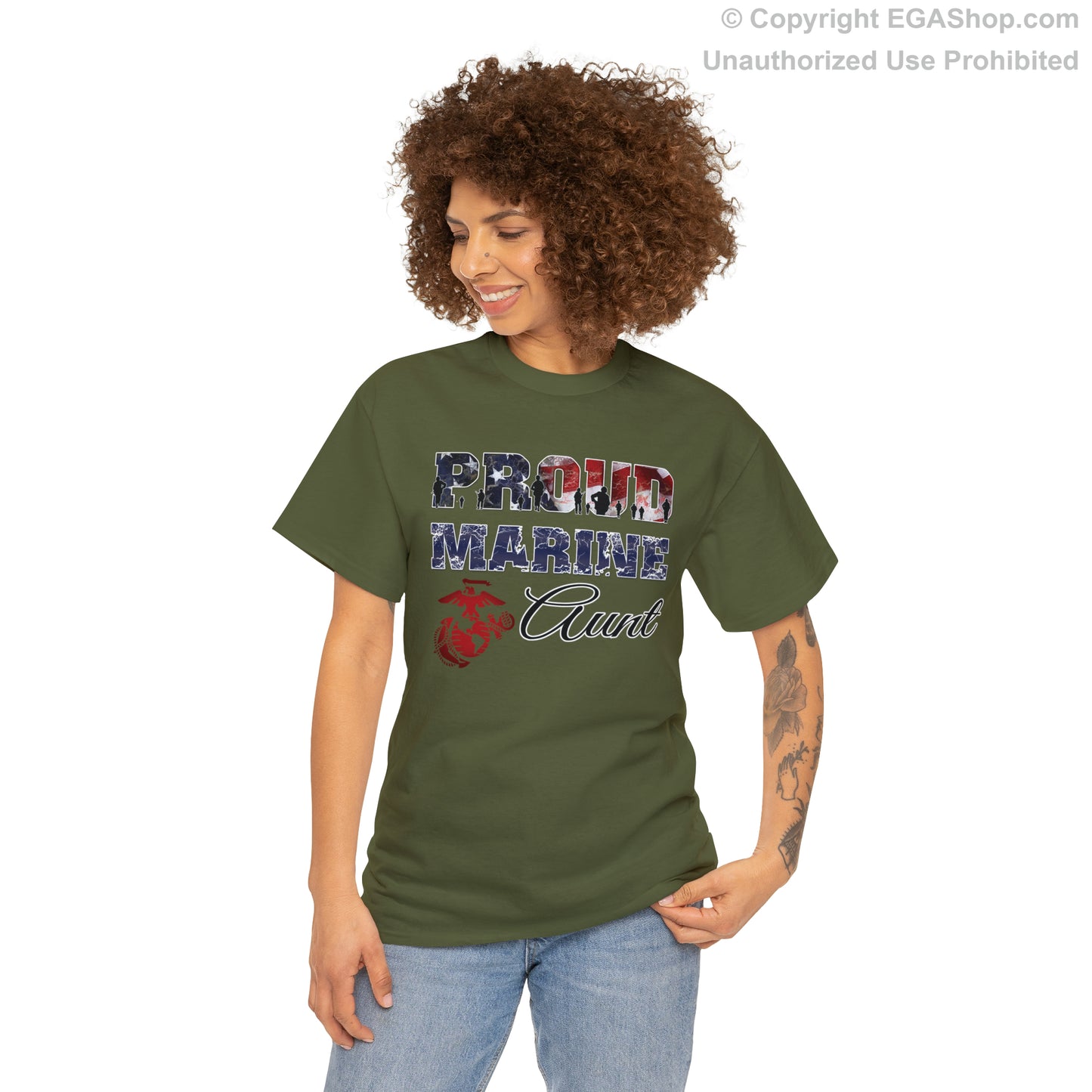 T-Shirt Proud Marine Aunt (Your Choice of Colors)