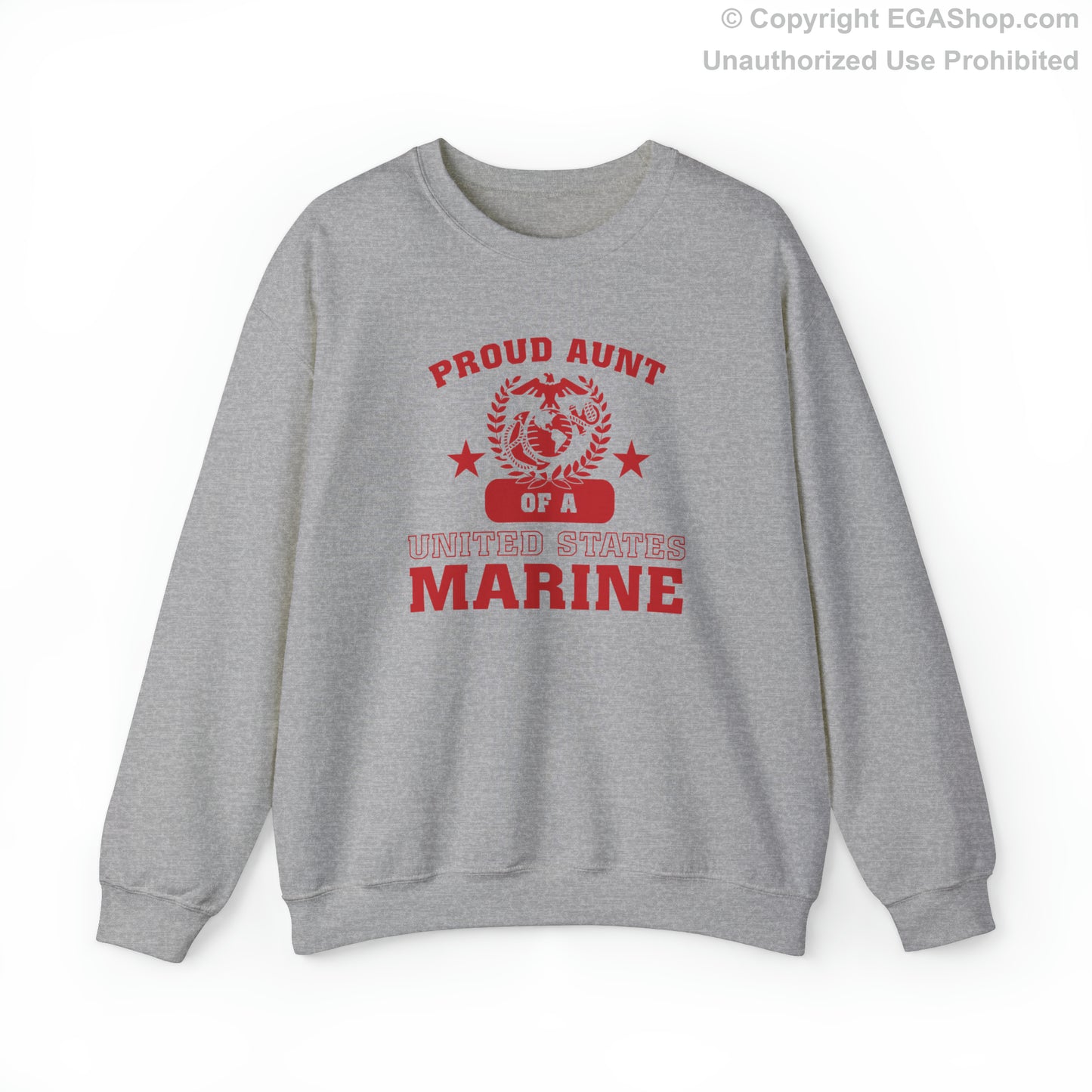 Sweatshirt: Proud Aunt of a Marine (Varsity Style, Color Choices)