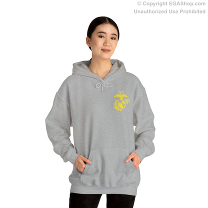 Hoodie: Hotel Co. MCRD Parris Island (2nd Battalion Crest on BACK)