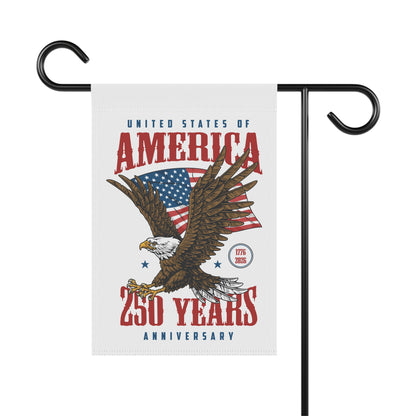 250th USA Anniversary Garden Flag – Eagle & American Flag Banner