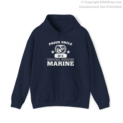 Hoodie: Proud Uncle of a Marine (Varsity Style, Color Choices)