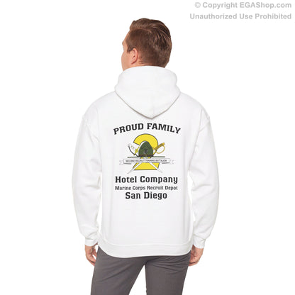 Hoodie: Hotel Co. MCRD San Diego (2nd Battalion Crest on BACK)