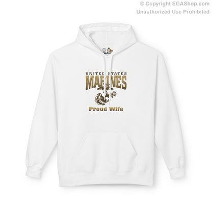 Hoodie Midweight Softstyle: United States Marines Proud Wife