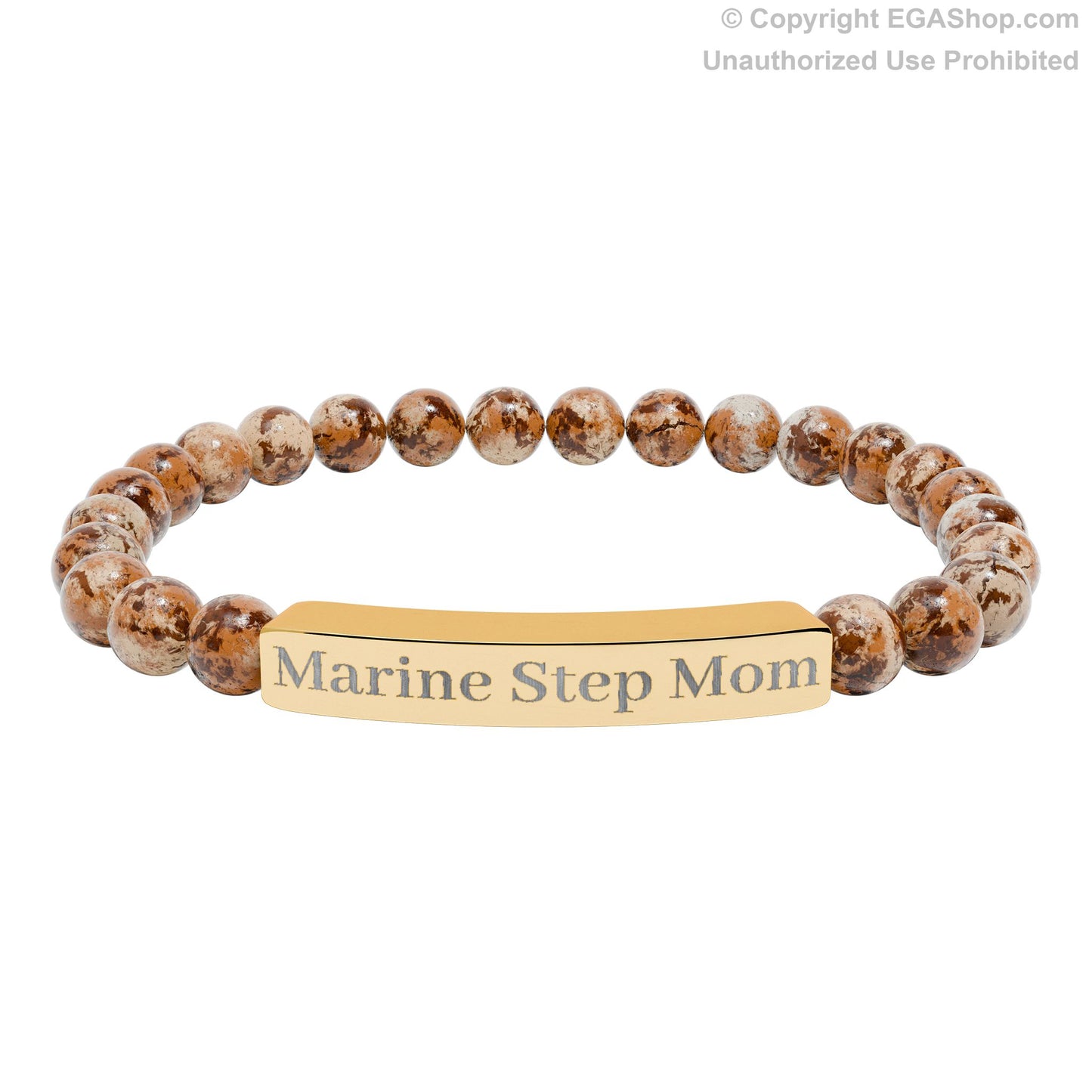 Marine Step Mom Natural Stone Bead Bracelet