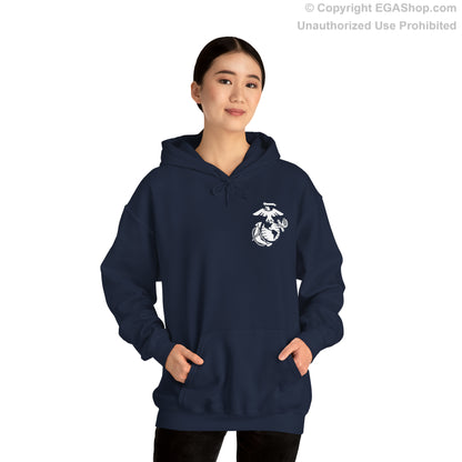 Hoodie: India Co. MCRD Parris Island (3rd Battalion Crest on BACK)