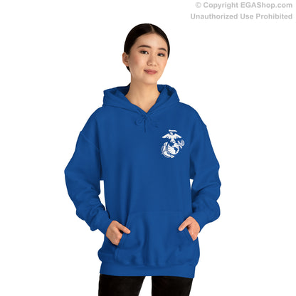 Hoodie: India Co. MCRD Parris Island (3rd Battalion Crest on BACK)