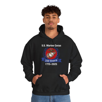 U.S. Marine Corps 250 Years Hoodie, Unisex Pullover, Commemorative Apparel