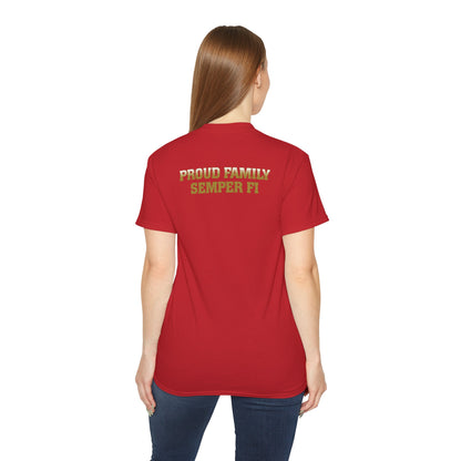 T-Shirt: Delta Co. MCRD Parris Island (EGA + Back Proud Family)