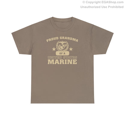 T-Shirt: Proud Grandma of a Marine (Varsity Style, Color Choices)