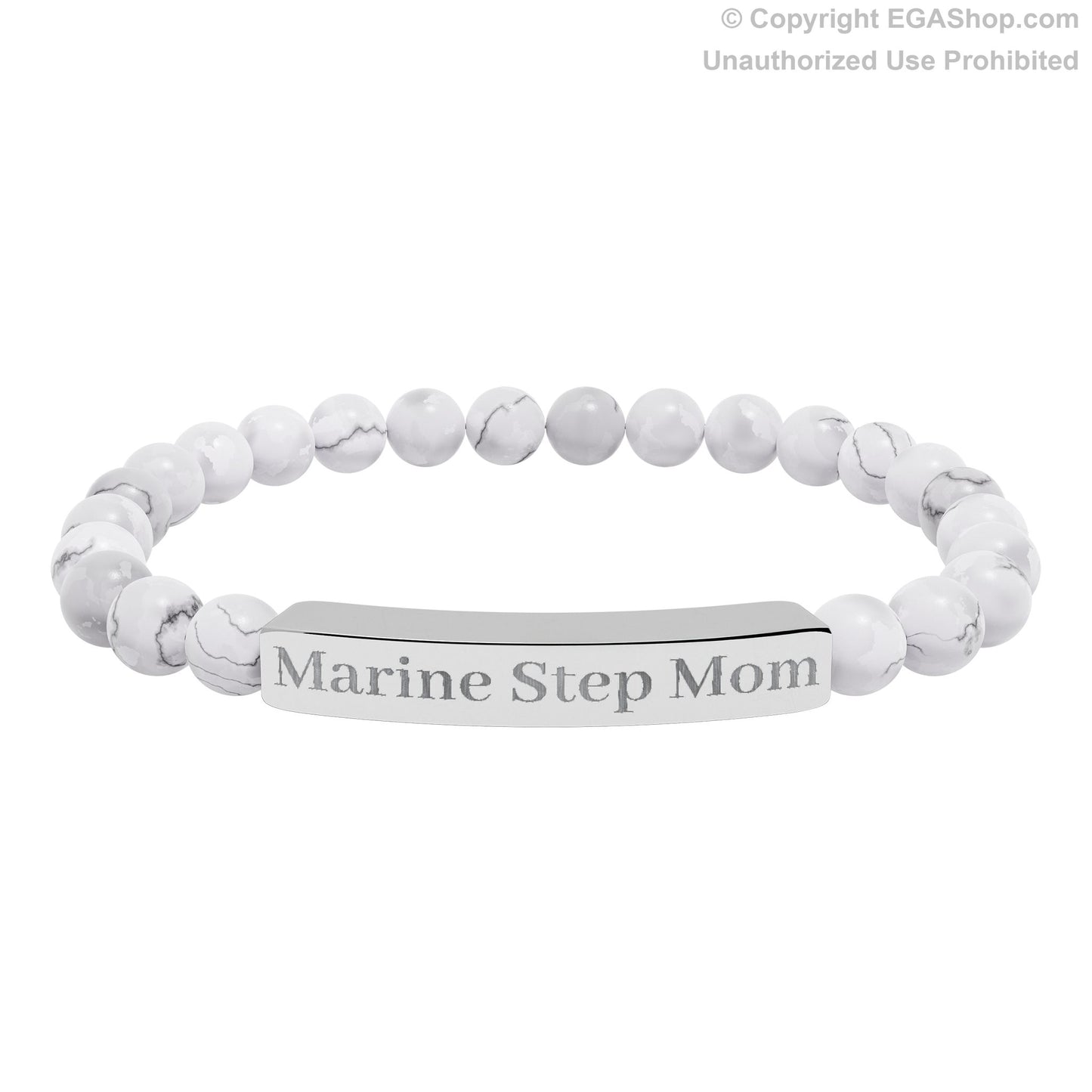 Marine Step Mom Natural Stone Bead Bracelet