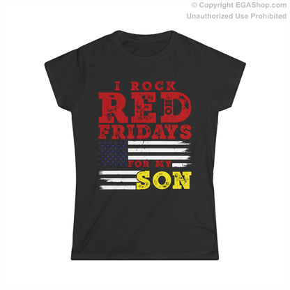 T-Shirt, Ladies Fit: Rock Red For My Son