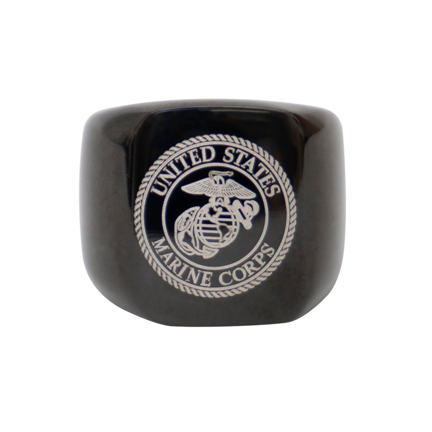 Ring, Marine Corps Seal (Black Stainless Steel)