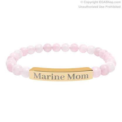 Marine Mom Natural Stone Bead Bracelet