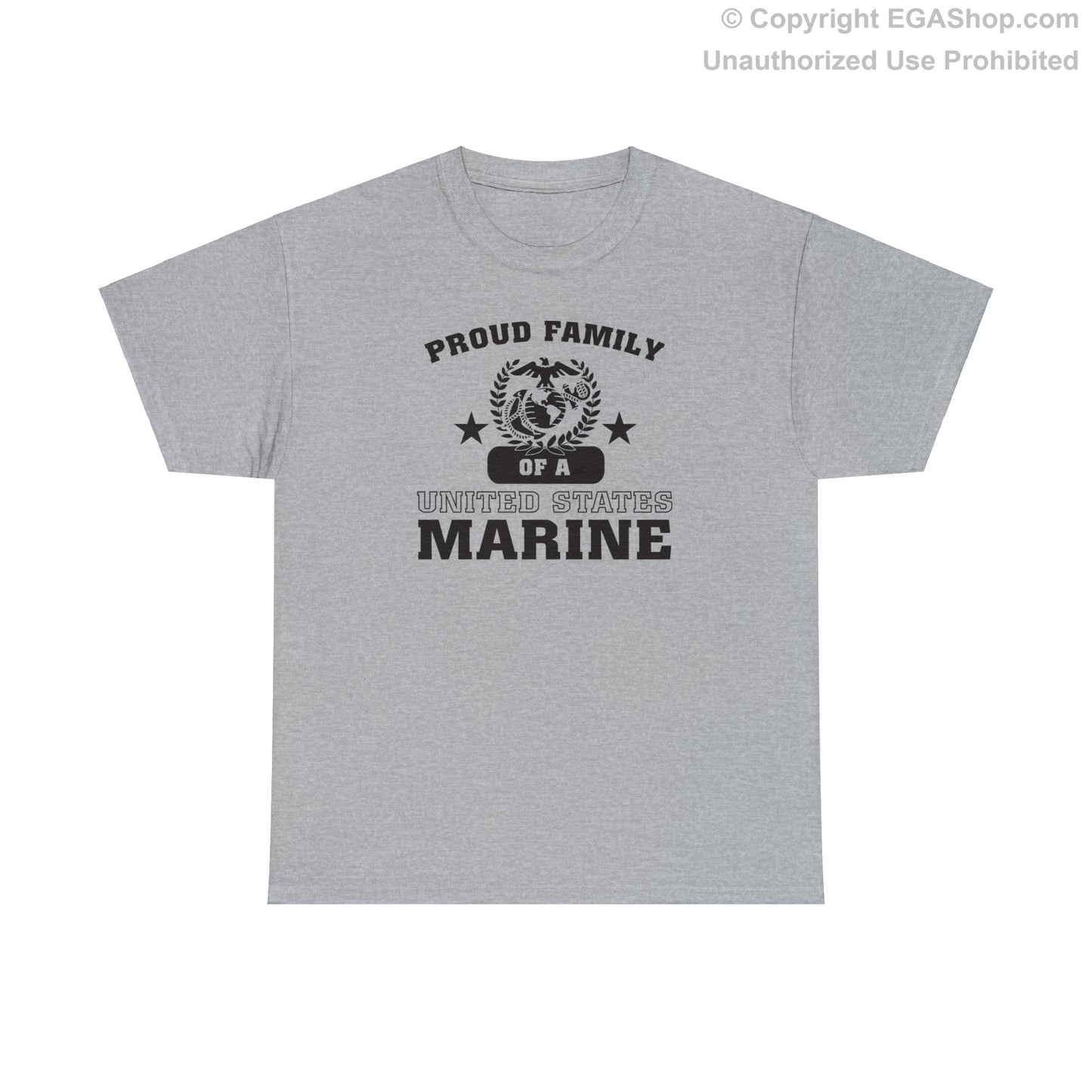 T-Shirt: Proud Family of a Marine (Varsity Style, Color Choices)