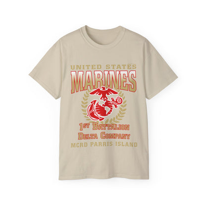 T-Shirt: Delta Co. MCRD Parris Island (EGA + Back Proud Family)