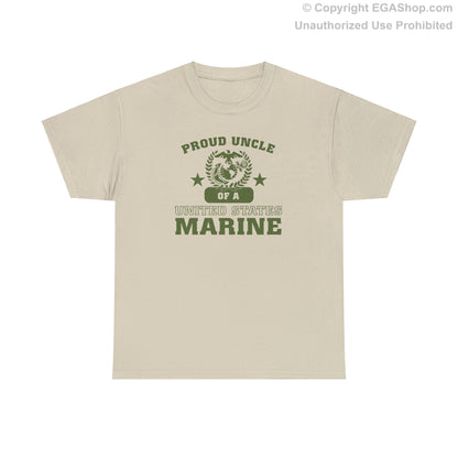 T-Shirt: Proud Uncle of a Marine (Varsity Style, Color Choices)