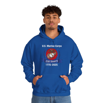 U.S. Marine Corps 250 Years Hoodie, Unisex Pullover, Commemorative Apparel