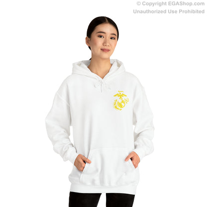 Hoodie: Hotel Co. MCRD Parris Island (2nd Battalion Crest on BACK)