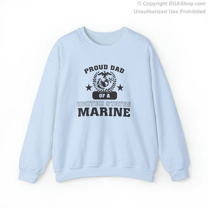 Sweatshirt: Proud Dad of a Marine (Varsity Style, Color Choices)