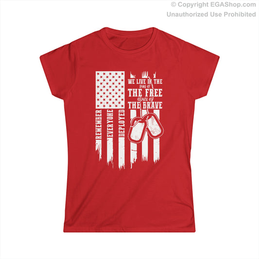 T-Shirt, Ladies Fit: Red Friday Land of the Free