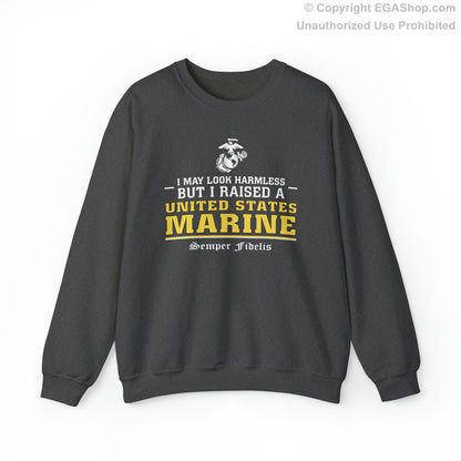 Sweatshirt: I May Look Harmless but I Raised a US Marine