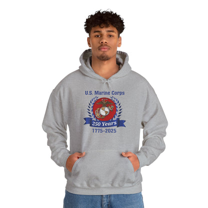 U.S. Marine Corps 250 Years Hoodie, Unisex Pullover, Commemorative Apparel