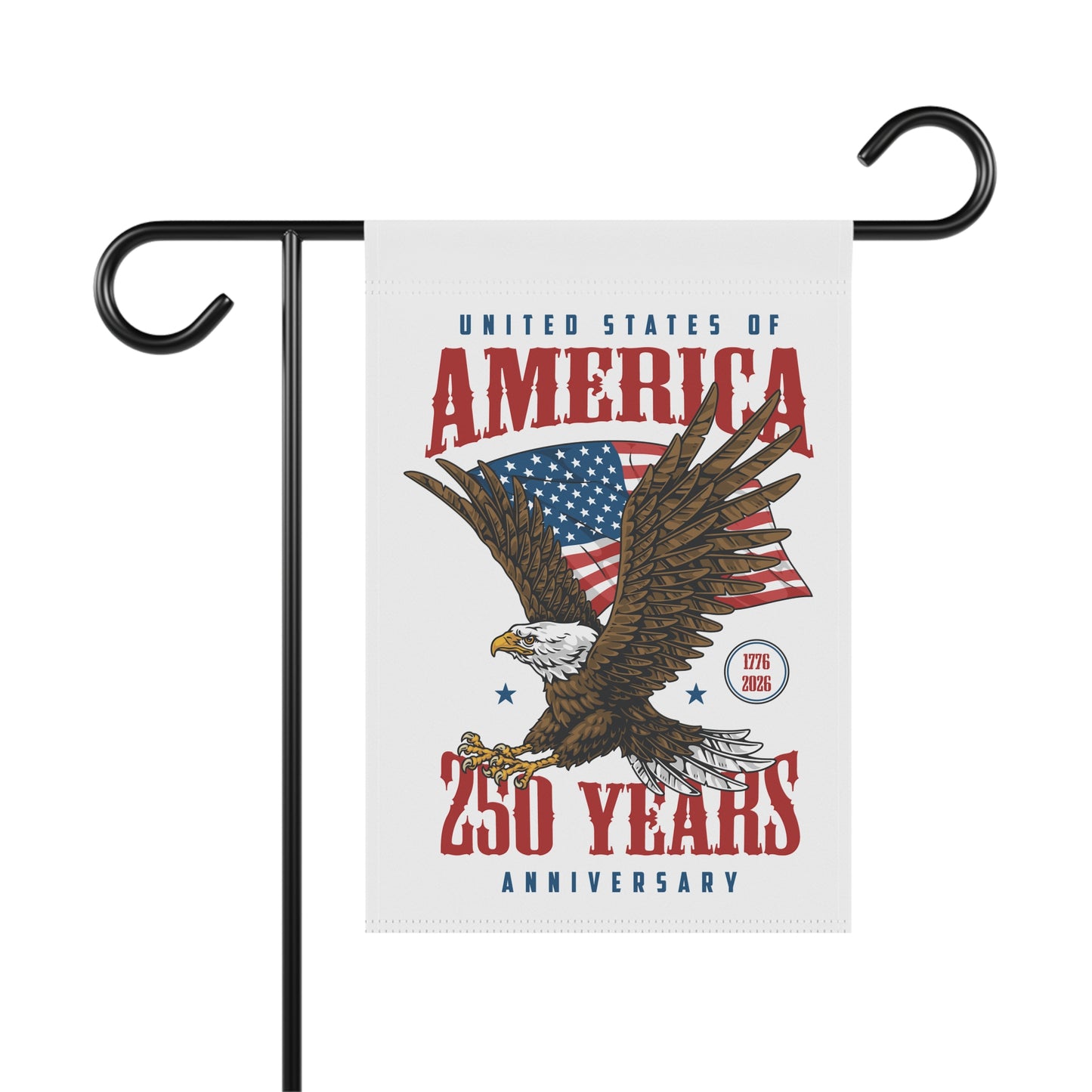 250th USA Anniversary Garden Flag – Eagle & American Flag Banner