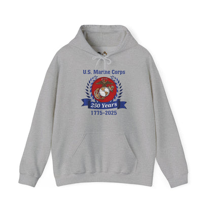 U.S. Marine Corps 250 Years Hoodie, Unisex Pullover, Commemorative Apparel