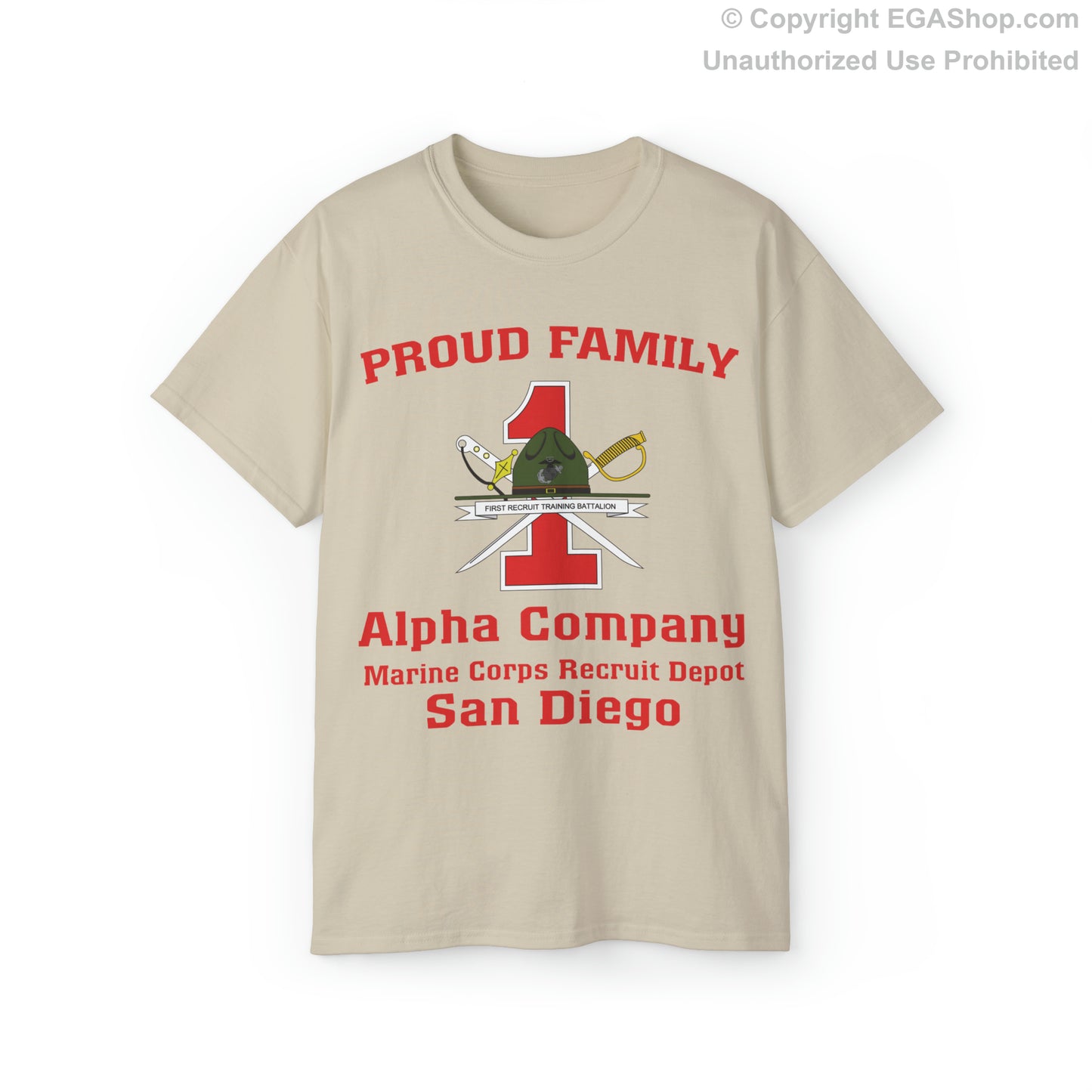 T-Shirt: Alpha Co. MCRD San Diego (1st Battalion Crest)