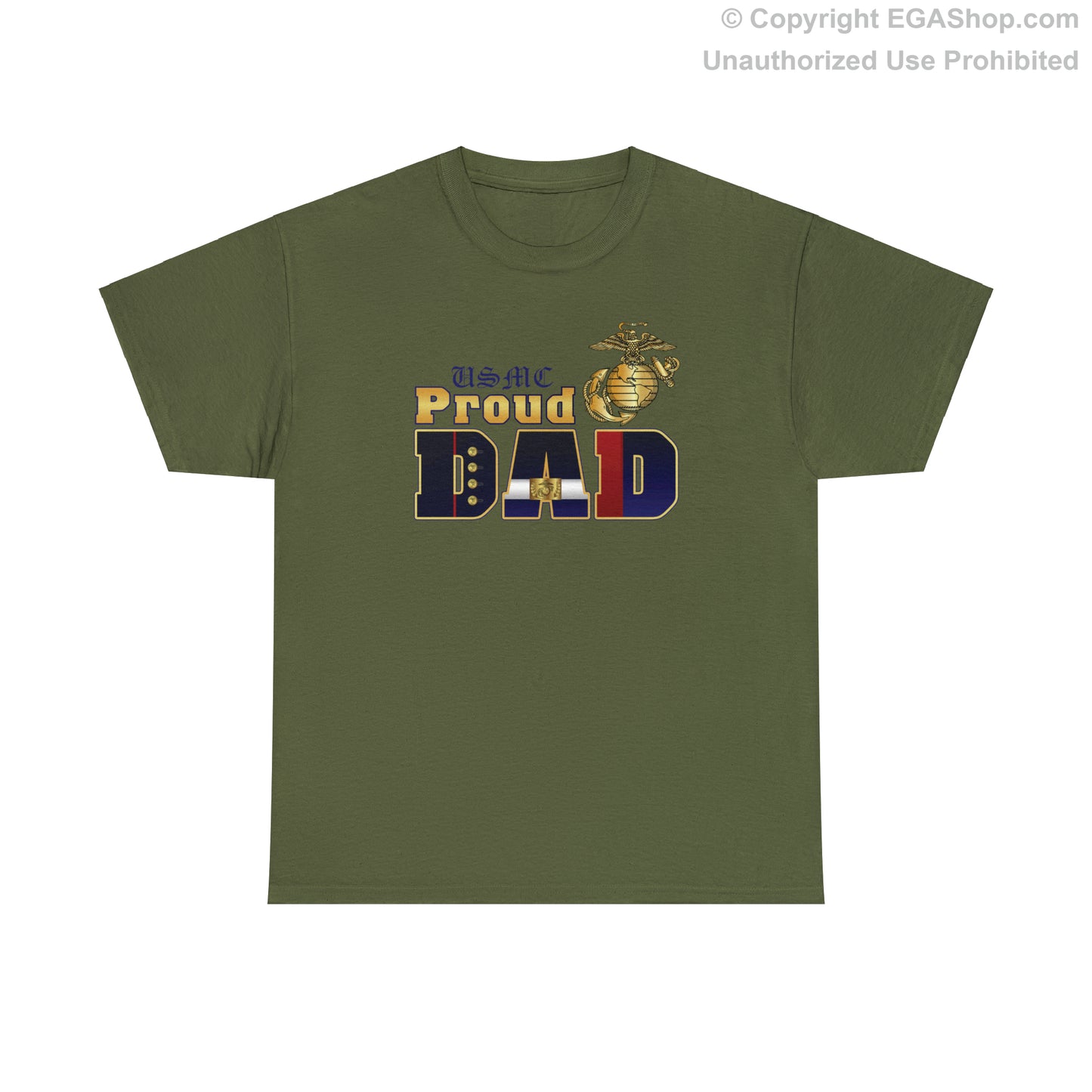 T-Shirt: Dress Blue Proud Dad (Your Choice of Colors)