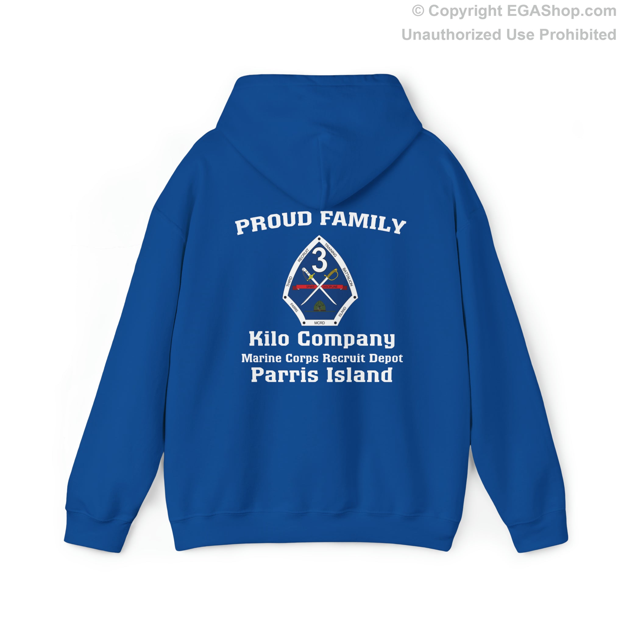 Hoodie Kilo Co. MCRD Parris Island 3rd Battalion Crest on BACK The EGA Shop by Marine Parents