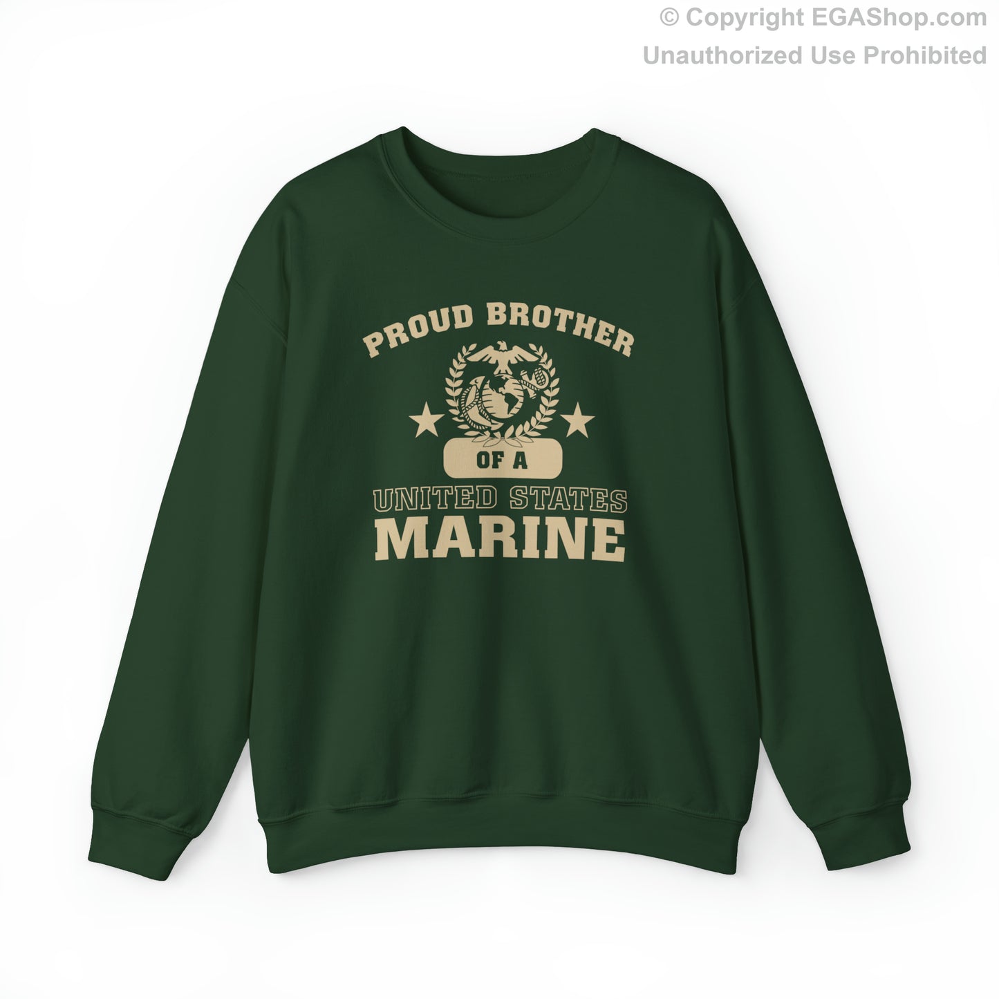 Sweatshirt: Proud Brother of a Marine (Varsity Style, Color Choices)