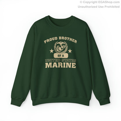 Sweatshirt: Proud Brother of a Marine (Varsity Style, Color Choices)