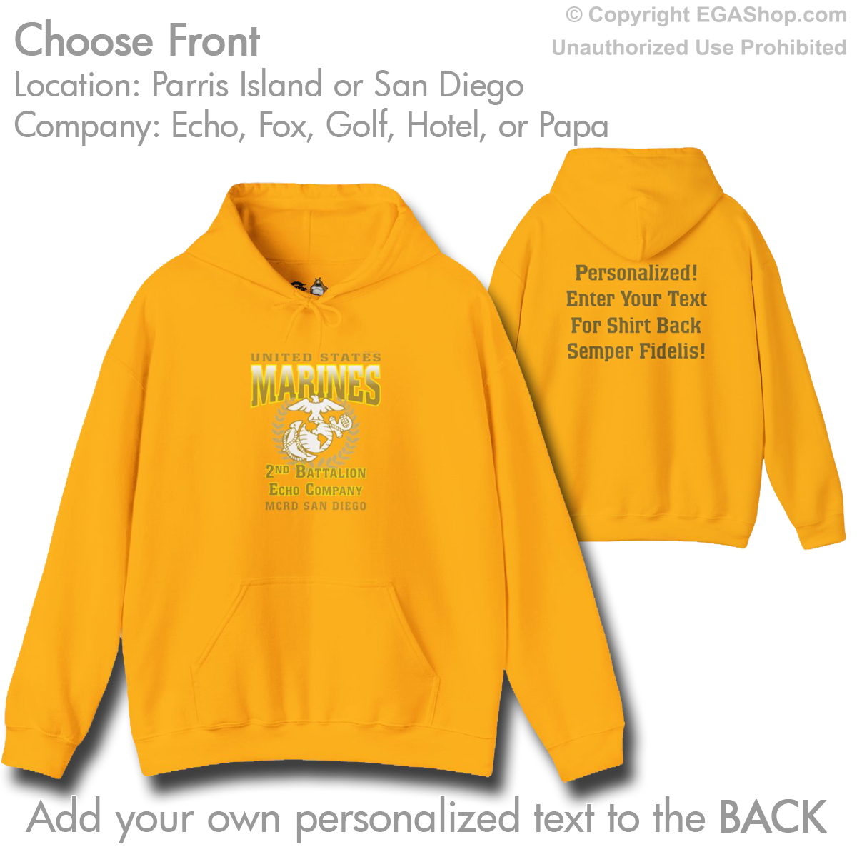 2nd Btn Choose Company & Personalized Back (Hoodie)